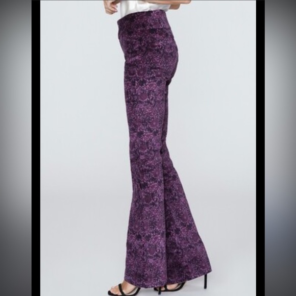 New Paige High Rise Lou Lou Black Cherry Velvet pant